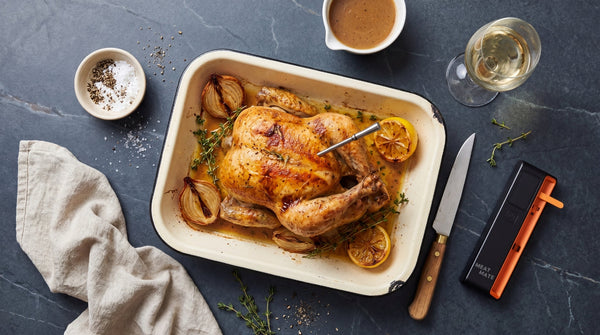 Roast chicken with thyme butter