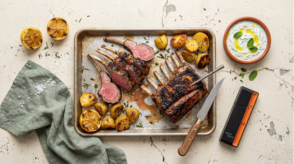 Grilled rack of lamb with herbs