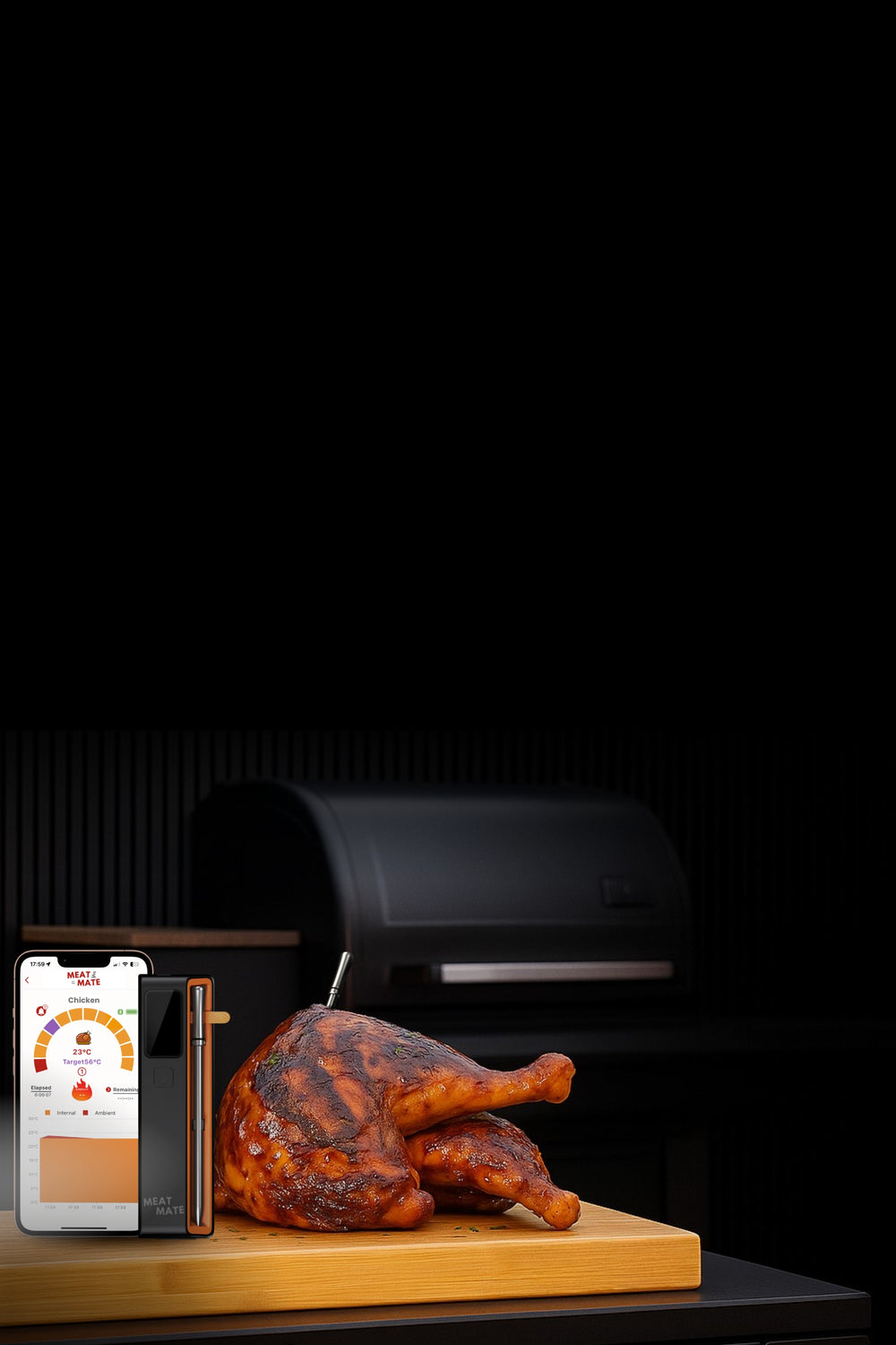 A meat thermometer with wireless freedom